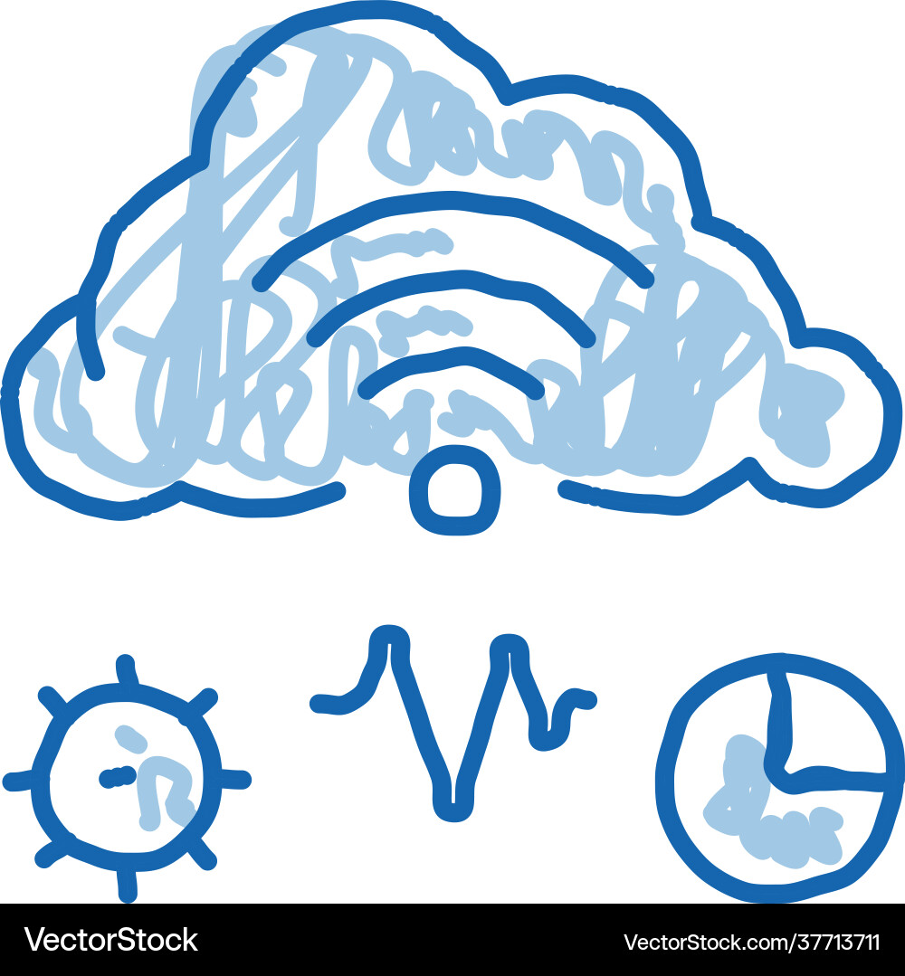 Cloud computing and machine learning doodle icon Cloud computing and machine learning doodle icon vector image