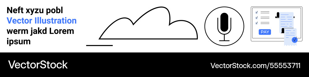 Cloud storage voice input and secure online Vector Image