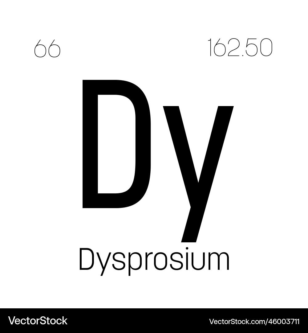 Dysprosium dy periodic table element Dysprosium dy periodic table element vector image