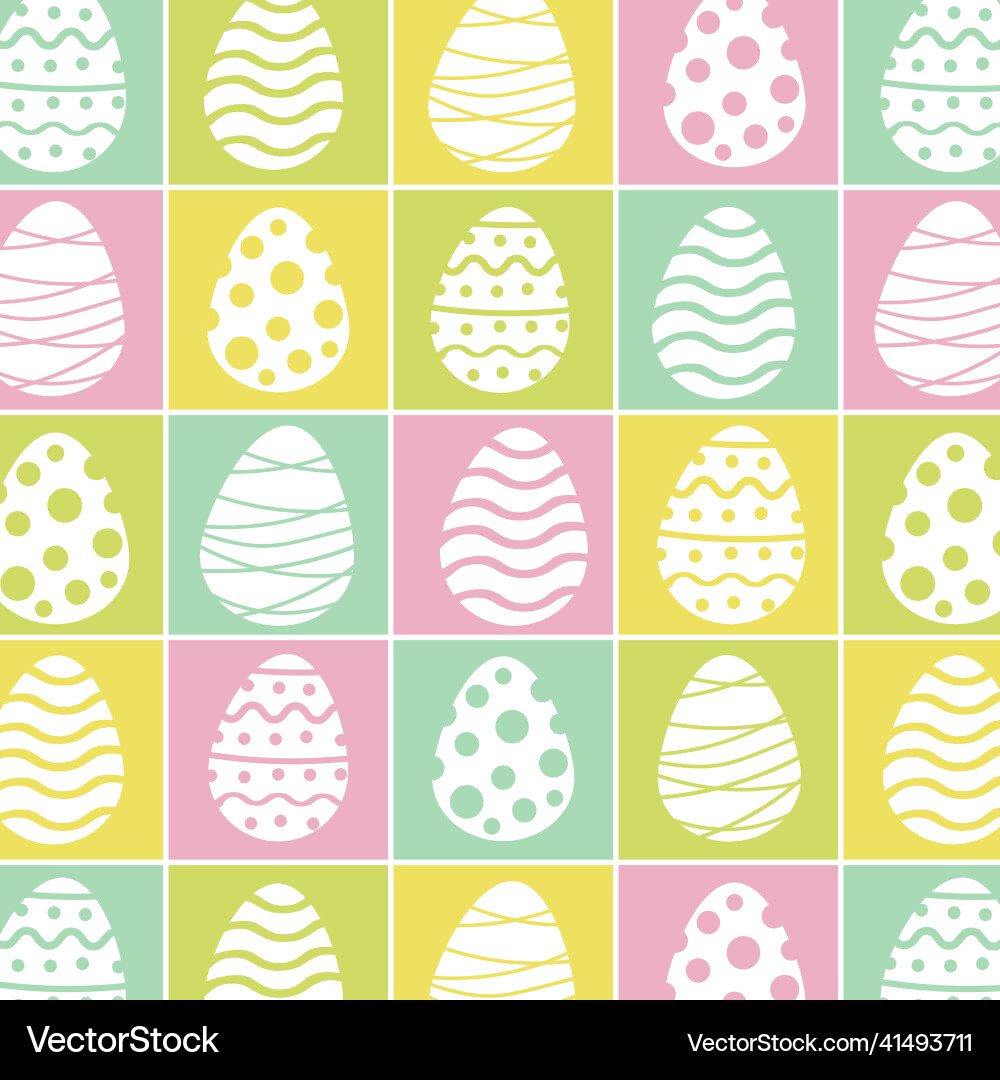 Easter Eggs Pattern on Checkerboard Vector Image