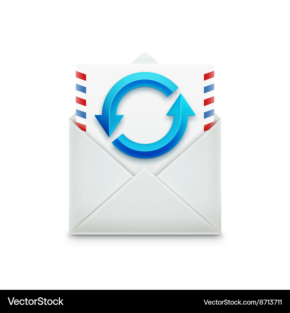 Email concept realistic object isolated on white vector image