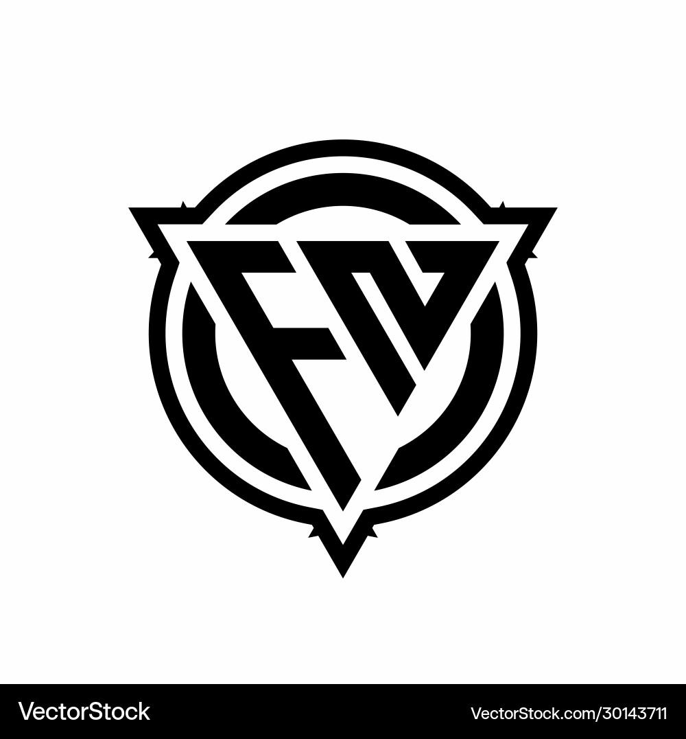 Fn logo with triangle shape and circle Vector Image
