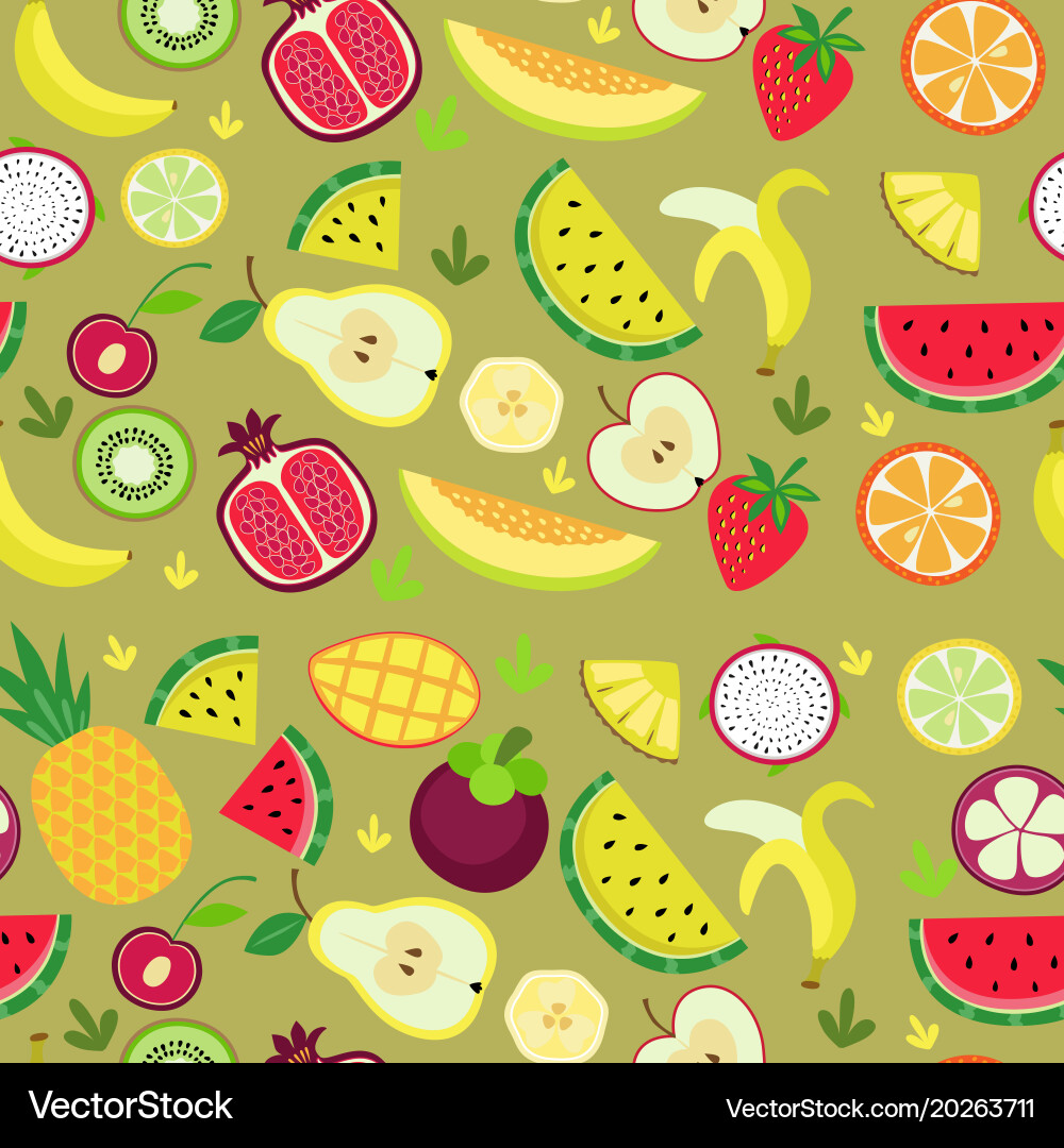Fruity pattern on a colored background Vector Image