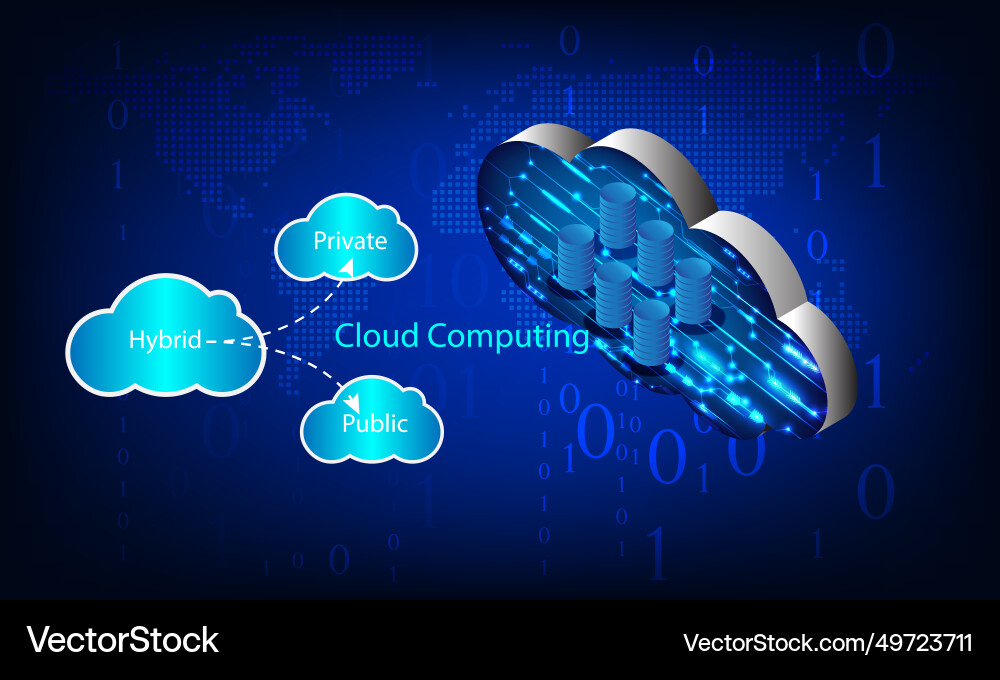 Graphics cloud computing concept data transfer Vector Image