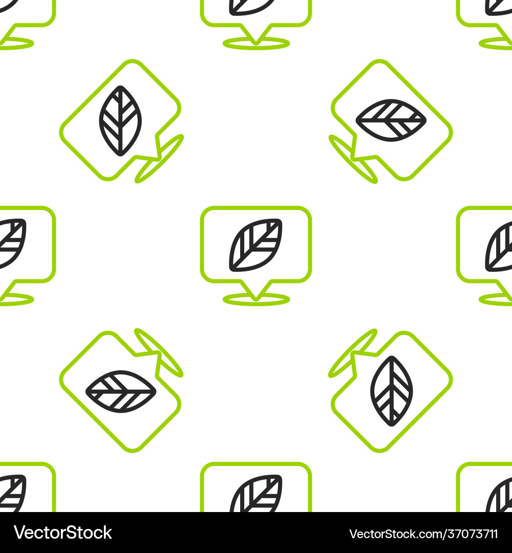 Line location pin with leaf inside icon isolated Vector Image