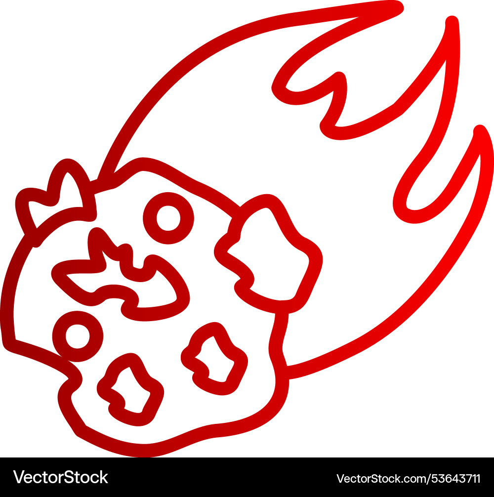 Meteorite line gradient icon Vector Image