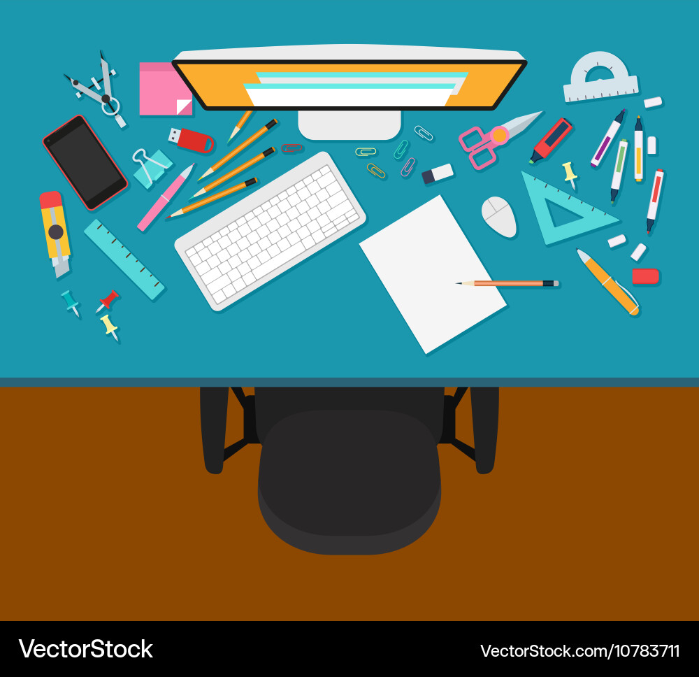 Modern Workspace Setup Vector Image