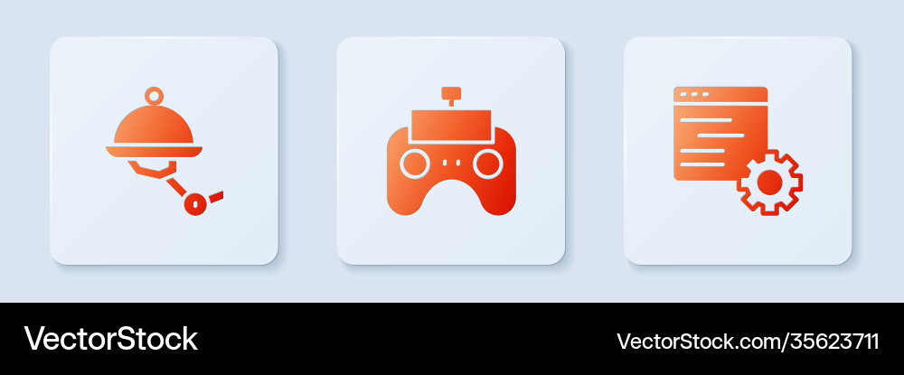 Remote Control Kellner Roboter und Computer api vektorbild