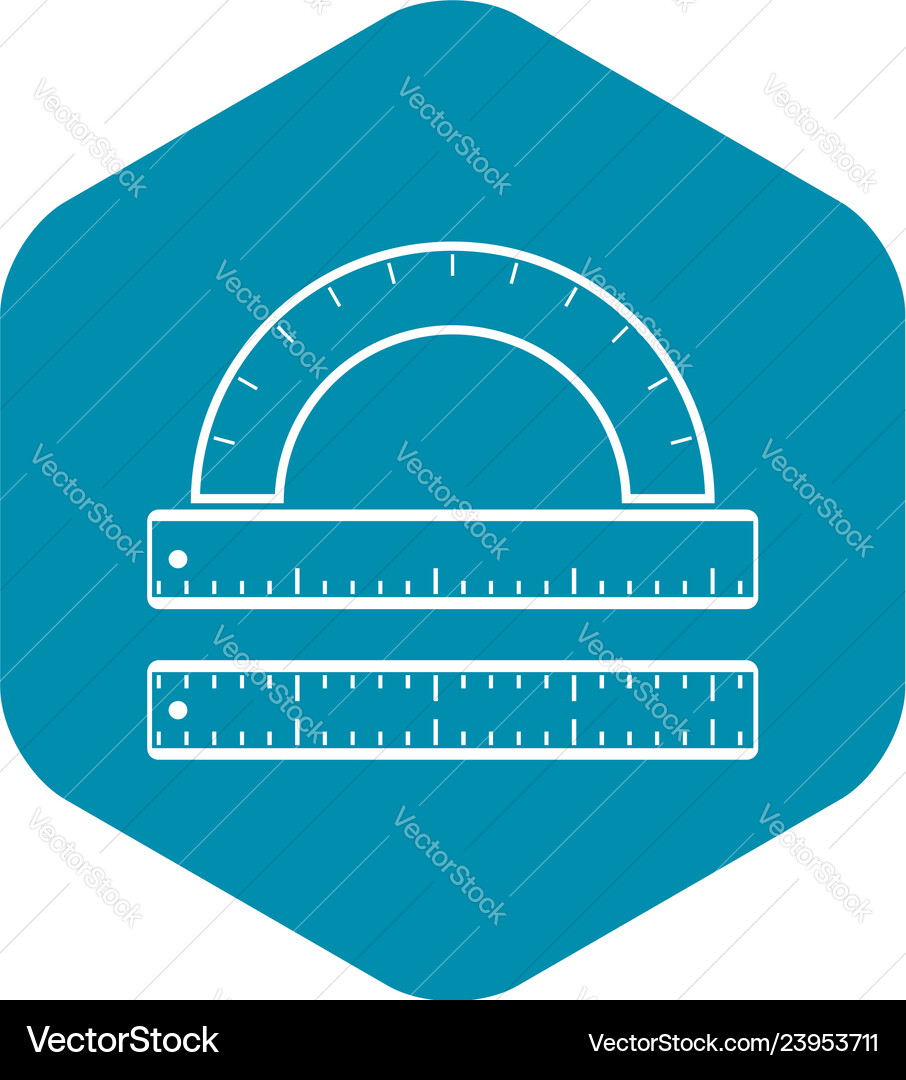 Ruler and protractor icon simple style Ruler and protractor icon simple style vector image