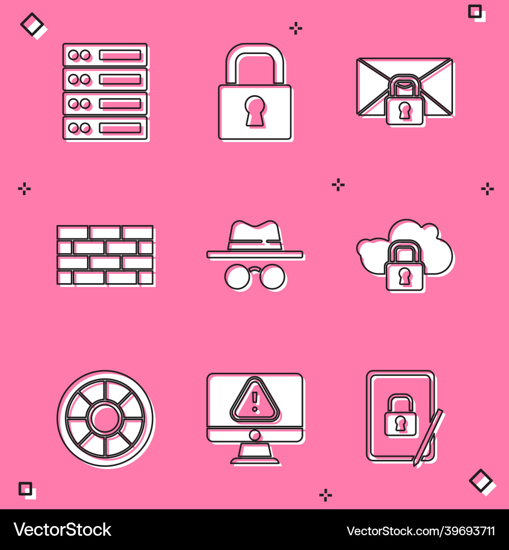 Serverdaten web hosting lock mail message einstellen Serverdaten web hosting lock mail message einstellen vektorbild