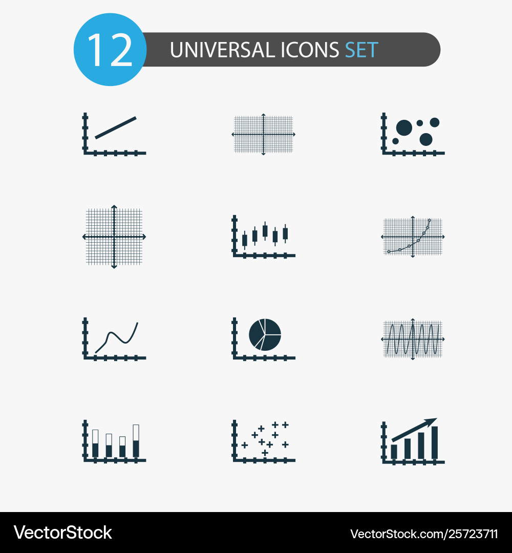 Set graphs diagrams and statistics icons Set graphs diagrams and statistics icons vector image