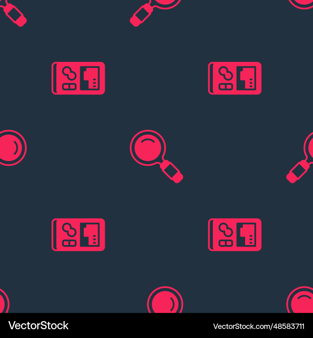 Set portable video game console and magnifying Vector Image
