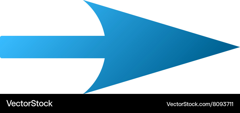 Sharp right arrow gradient icon Vector Image