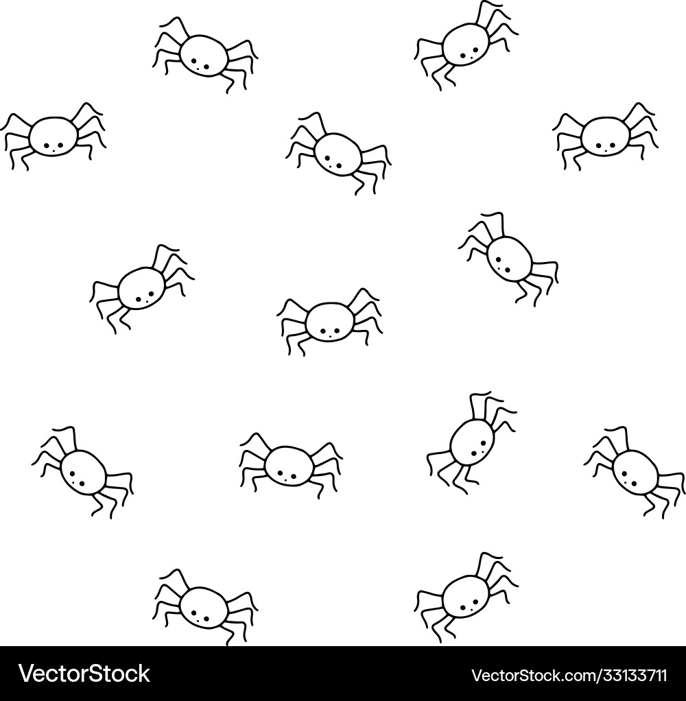 Spider with emotions repeat pattern vector image
