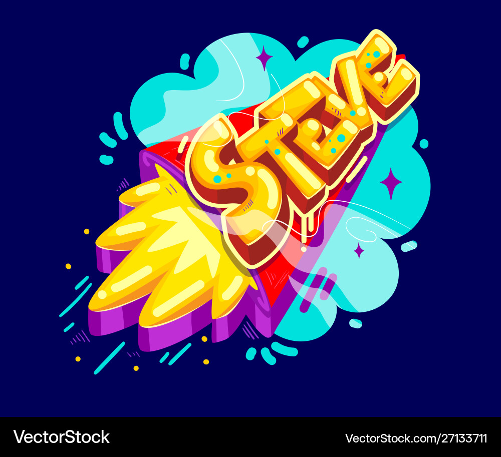 Steve name rocket Steve name rocket vector image