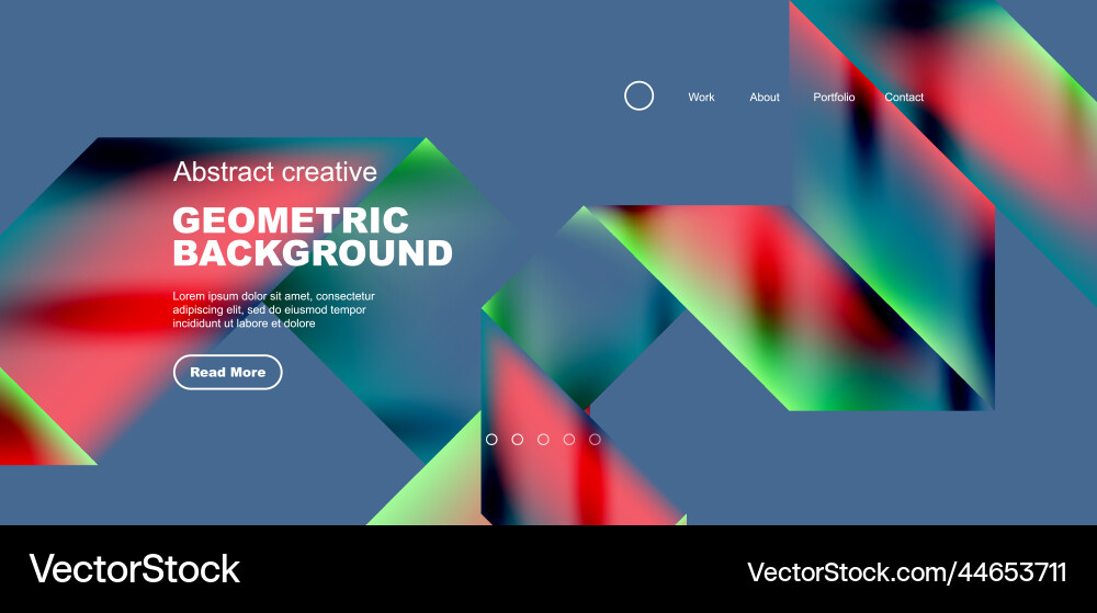 Triangles with fluid gradients abstract landing vector image