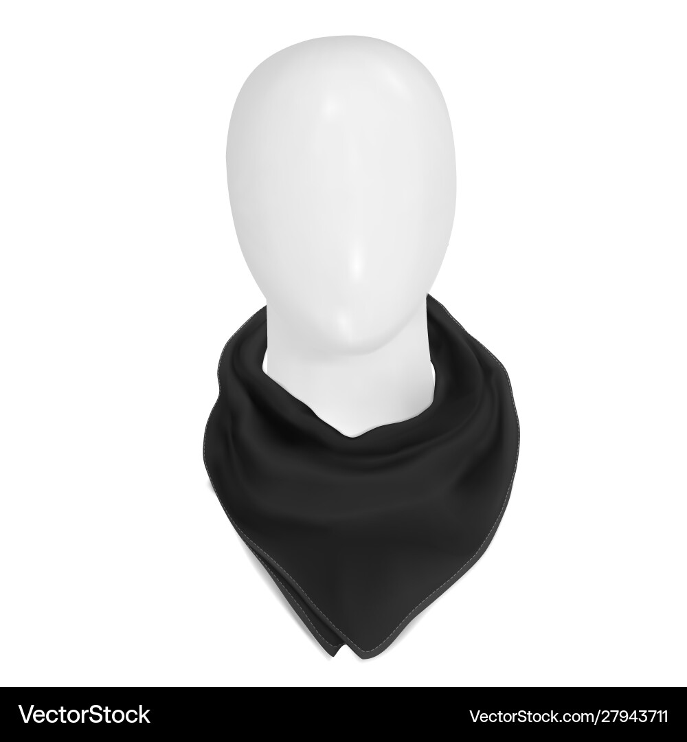 Unn mock up black bandana on neck Unn mock up black bandana on neck Vector Image