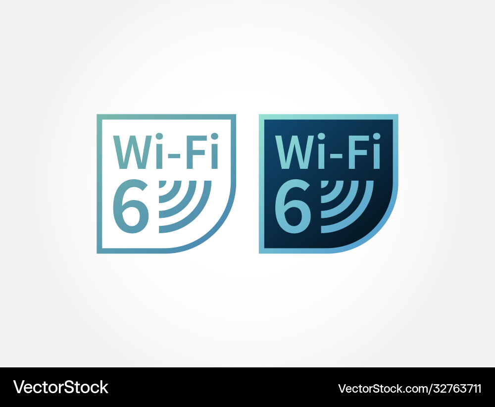 Wi-Fi 6 Logo - High Speed Network Vector Image