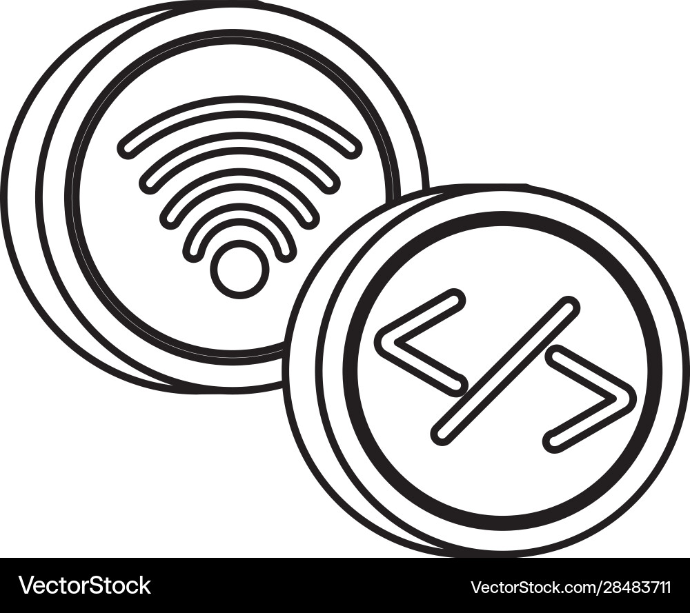Wifi connection signal button icon Wifi connection signal button icon vector image