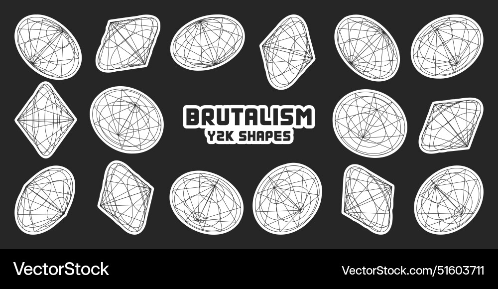 Wireframe lined shapes perspective mesh 3d grid Wireframe lined shapes perspective mesh 3d grid vector image