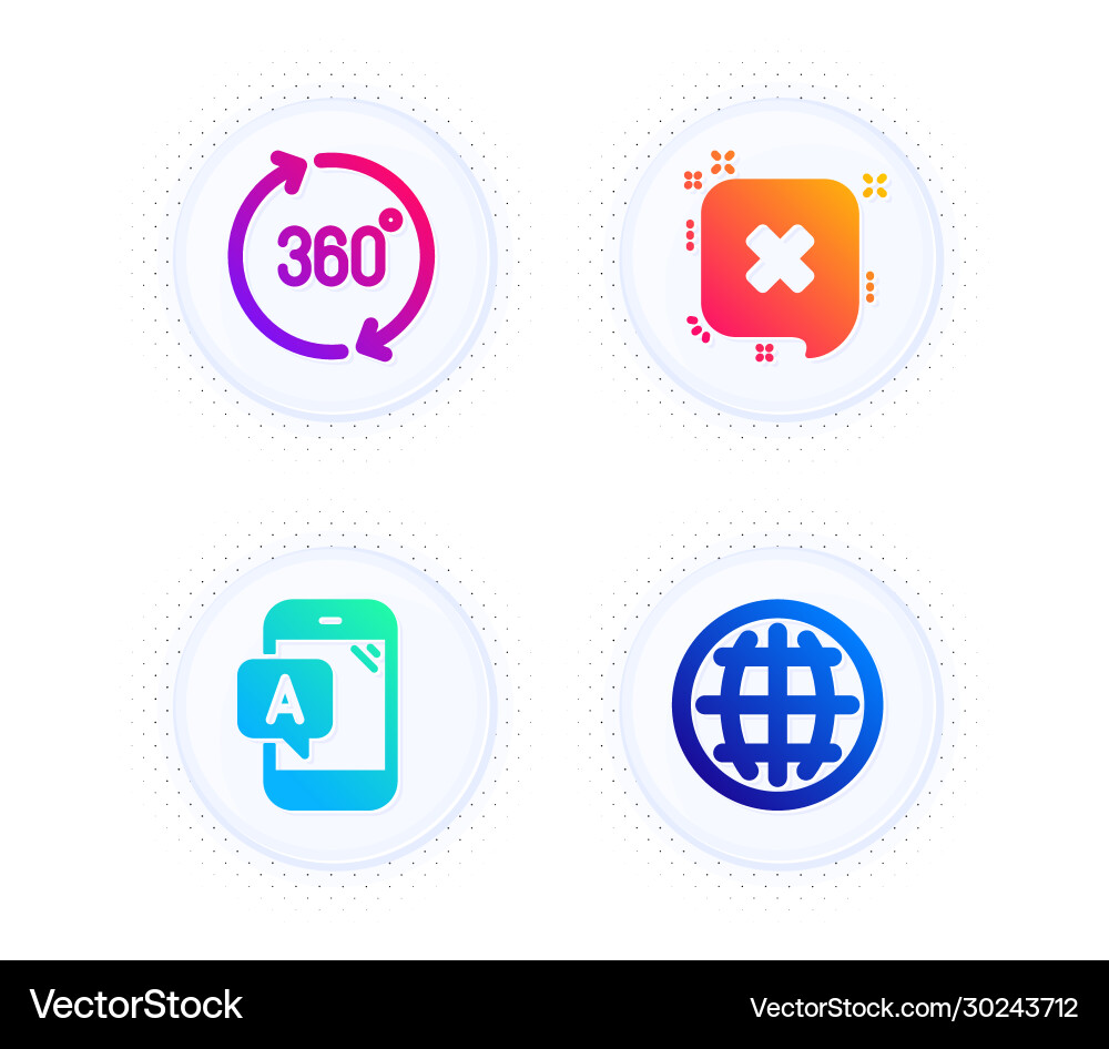 Ab testing reject and 360 degrees icons set Ab testing reject and 360 degrees icons set Vector Image