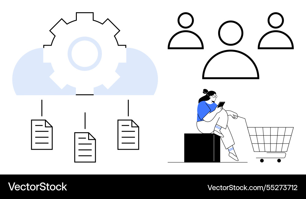 Business process automation and integration Vector Image