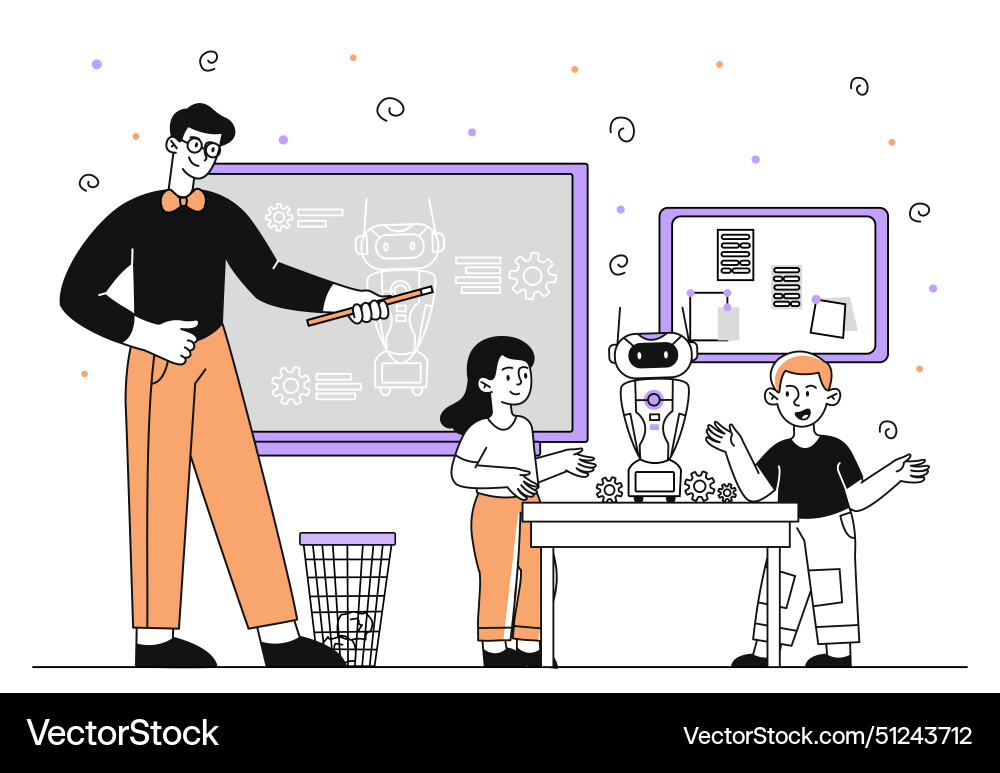 Children design robot simple Vector Image