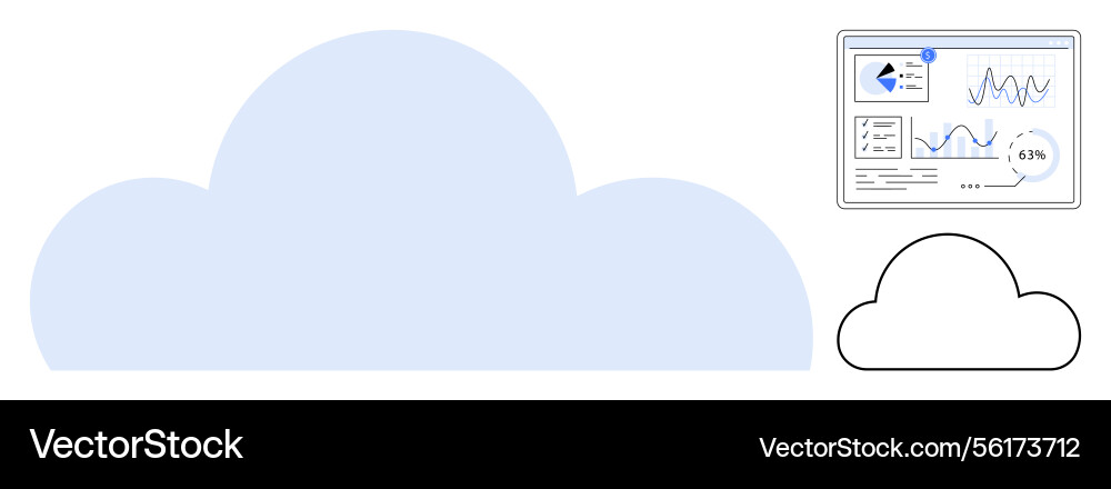 Cloud Computing mit Datenanalyse Dashboard Cloud Computing mit Datenanalyse Dashboard vektorbild