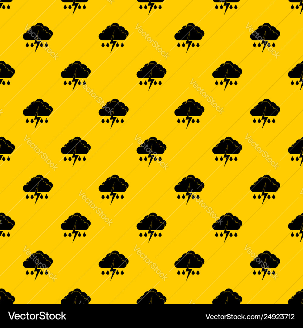 Cloud with lightning and rain pattern Cloud with lightning and rain pattern vector image