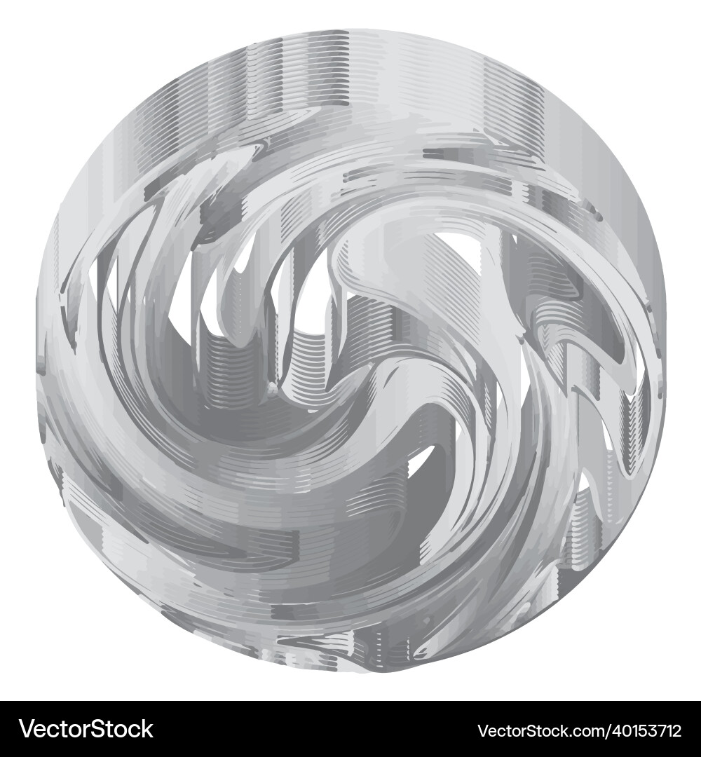 Decorative metal ribbon abstract round spiral Vector Image