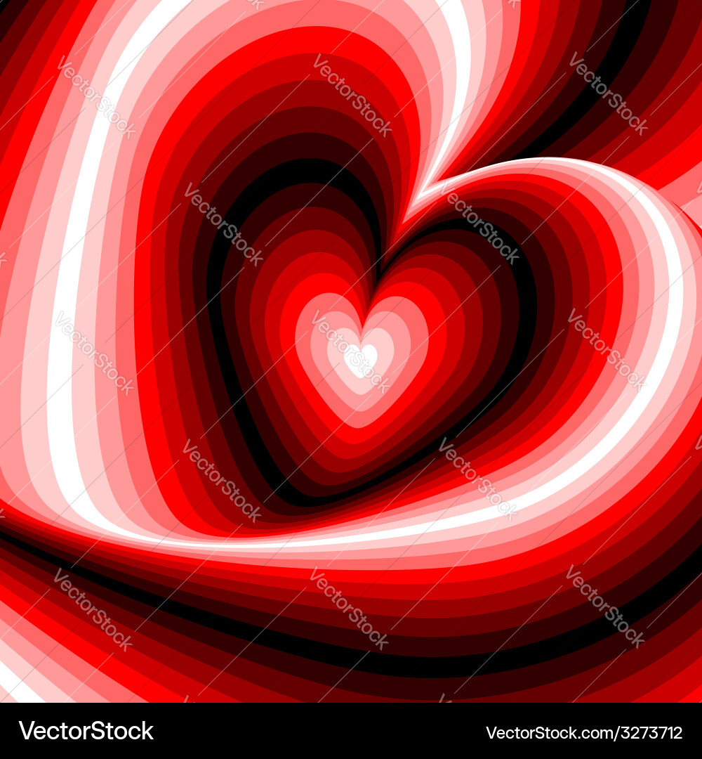 Design heart swirl rotation background Vector Image