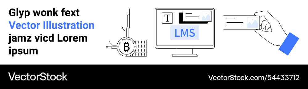 Digital workflow recognizing text blockchain lms Digital workflow recognizing text blockchain lms vector image