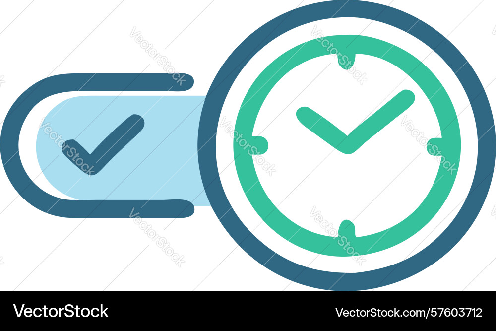 Efficient time management completion icon design vector image