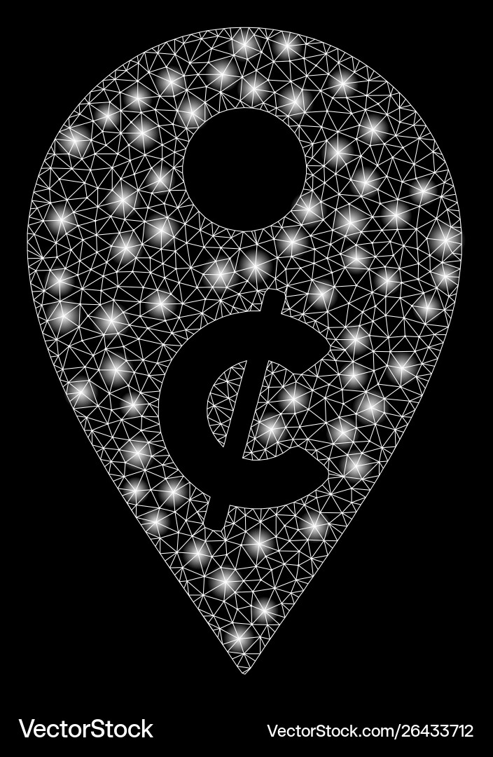 Flare mesh network cent map marker with Flare mesh network cent map marker with vector image