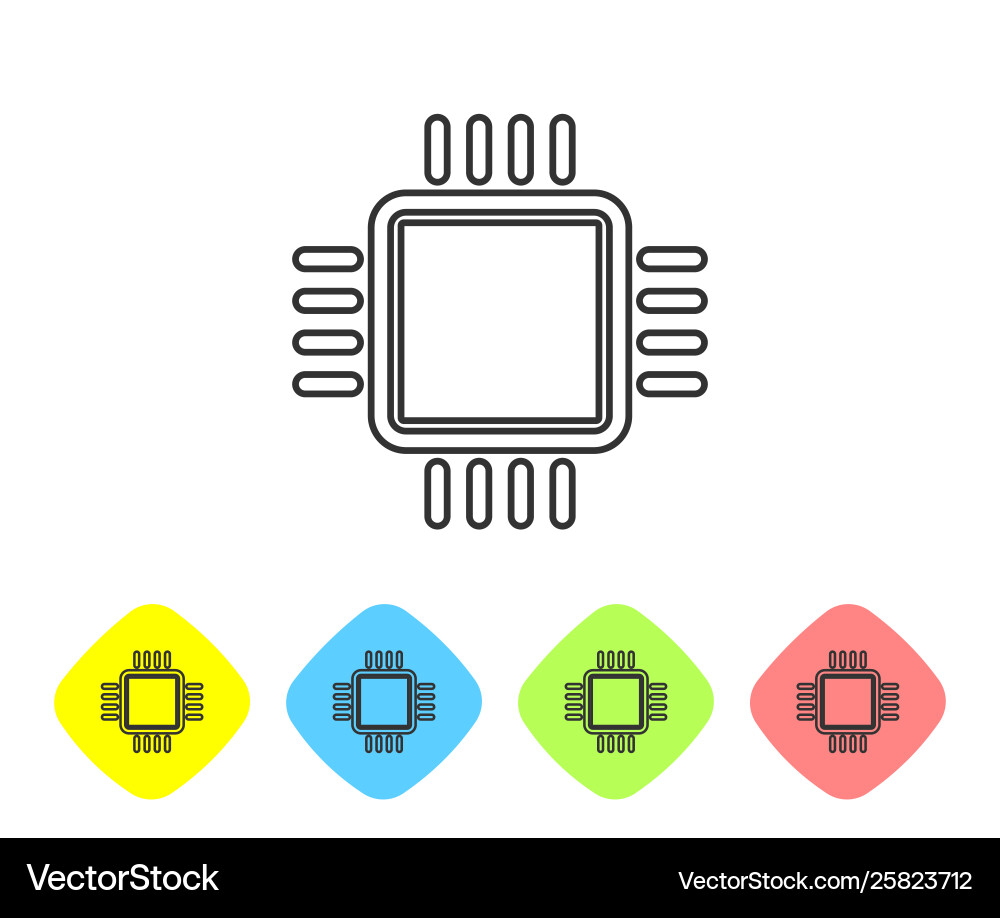 Grey computer processor with microcircuits cpu Grey computer processor with microcircuits cpu vector image