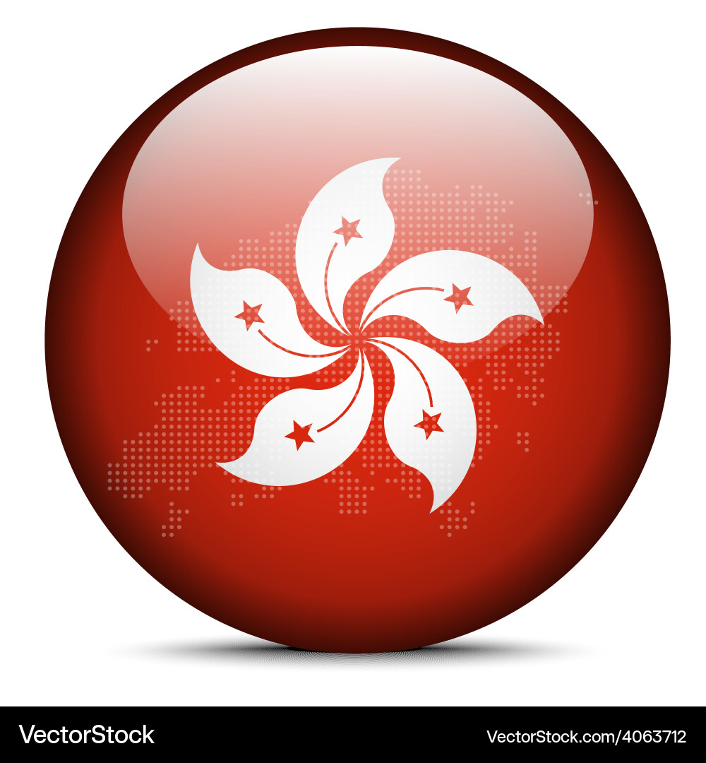 Karte mit Punktmuster auf Flagge Taste von hong kong Karte mit Punktmuster auf Flagge Taste von hong kong vektorbild
