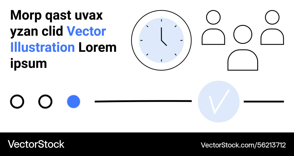 Minimalist design featuring clock checkmark text Minimalist design featuring clock checkmark text vector image