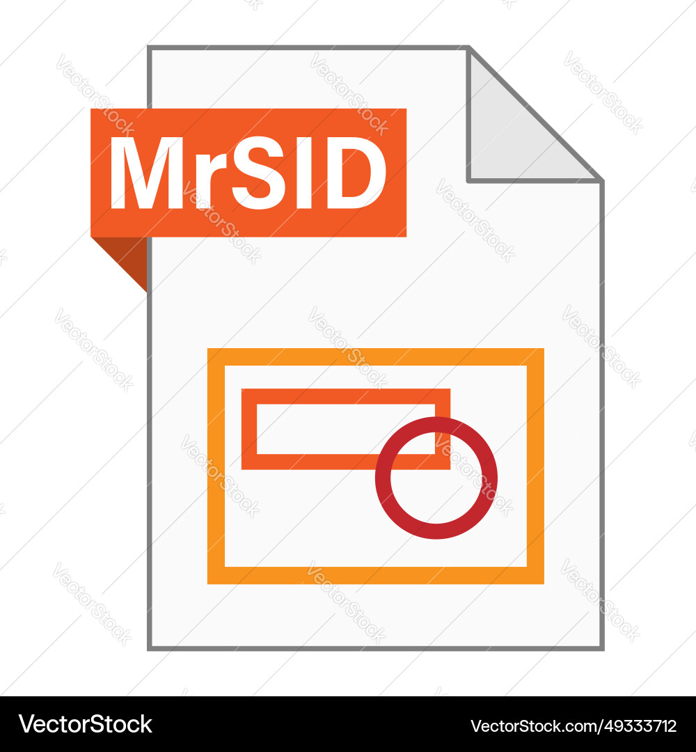 Modern flat design of mrsid file icon for web Modern flat design of mrsid file icon for web vector image