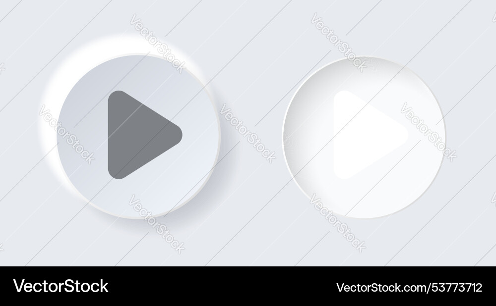 Neumorphic round on and off button for interface vector image