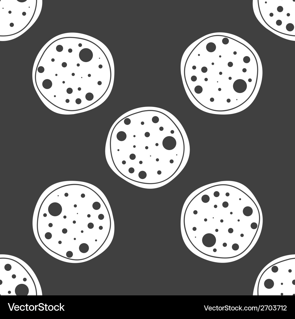 Pizza web icon flat design seamless gray pattern Vector Image