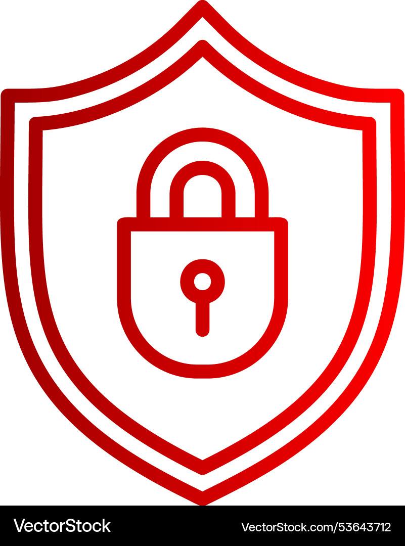 Protected line gradient icon Vector Image