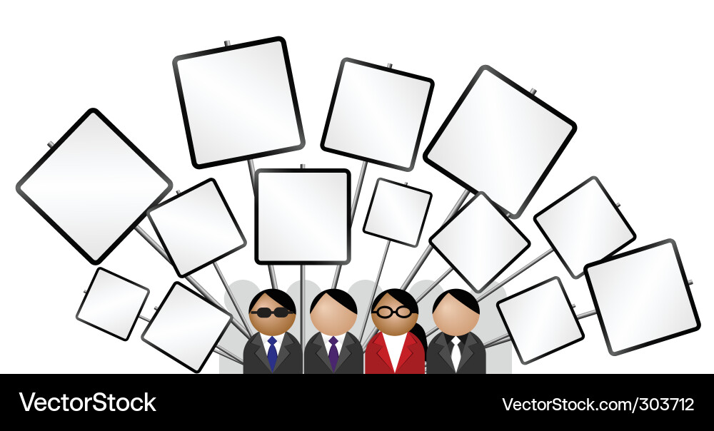 Protest Demonstration with Placards Vector Image