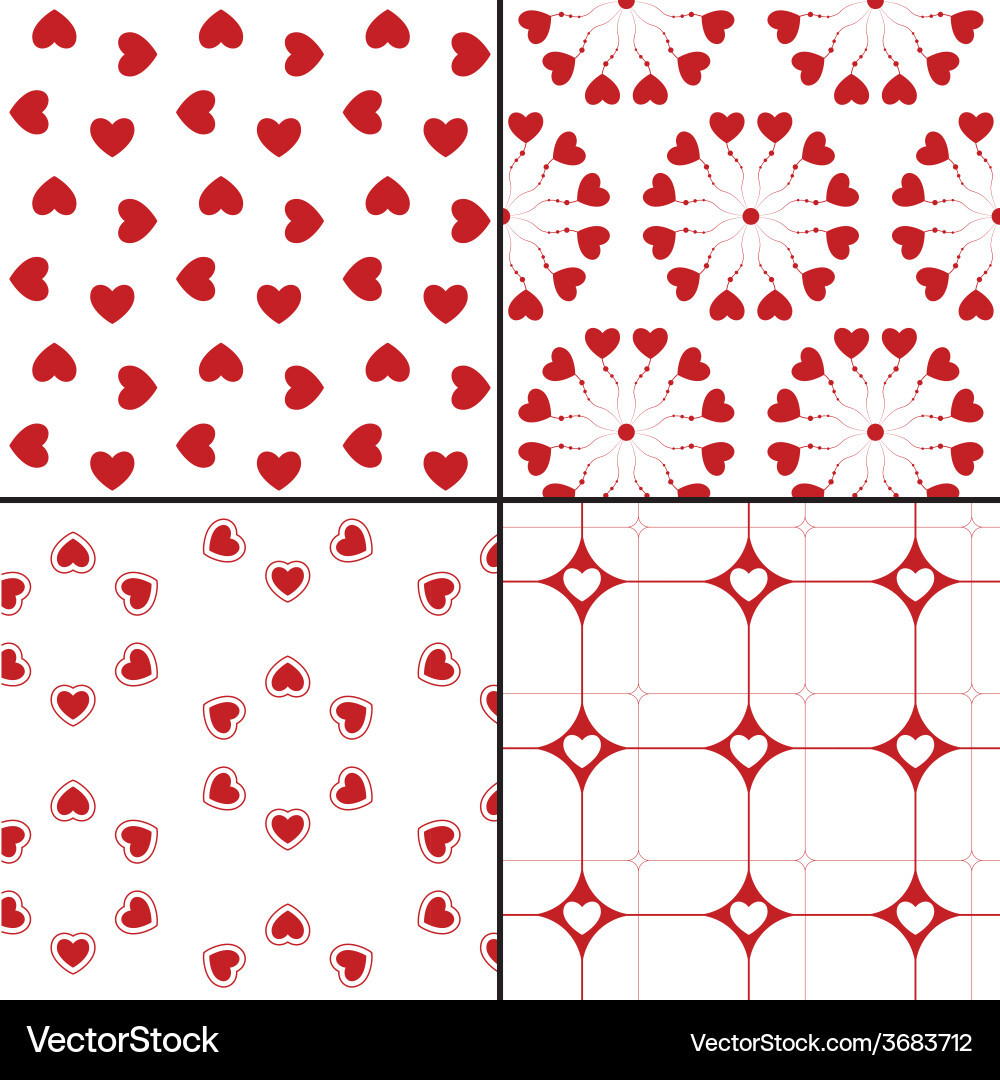 Seamless pattern with hearts repeating texture vector image