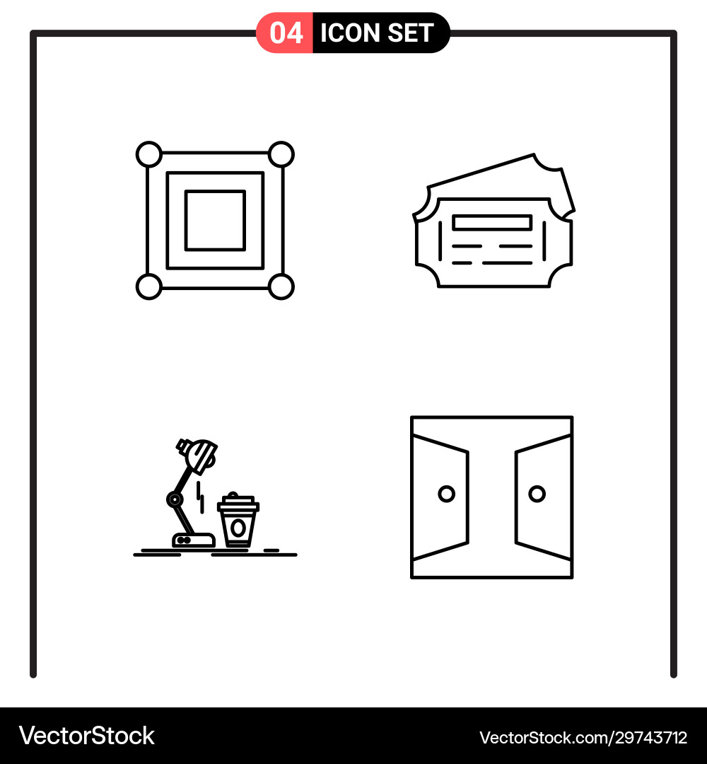 Set 4 line style icons for web and mobile Vector Image