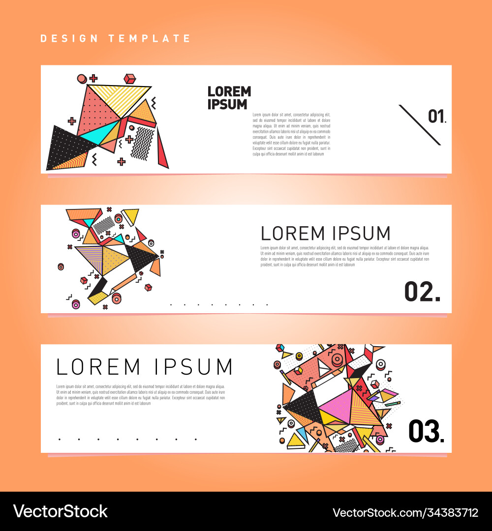 Set abstract banner web design template retro Set abstract banner web design template retro vector image