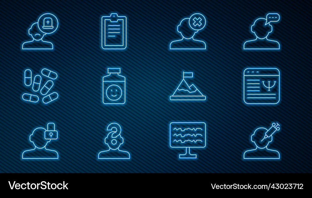 Set line addiction to the drug solution problem Vector Image