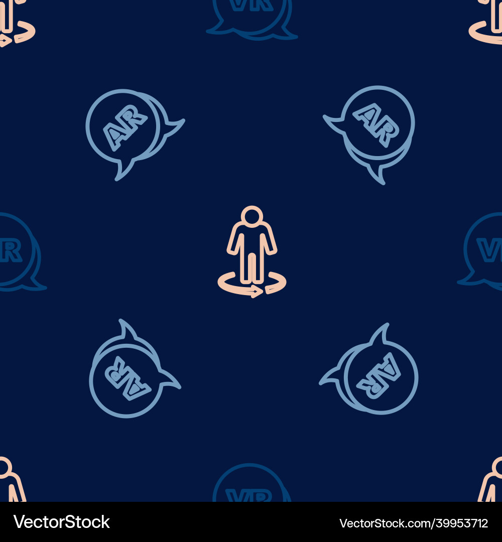 Set line virtual reality augmented ar and 3d Set line virtual reality augmented ar and 3d vector image