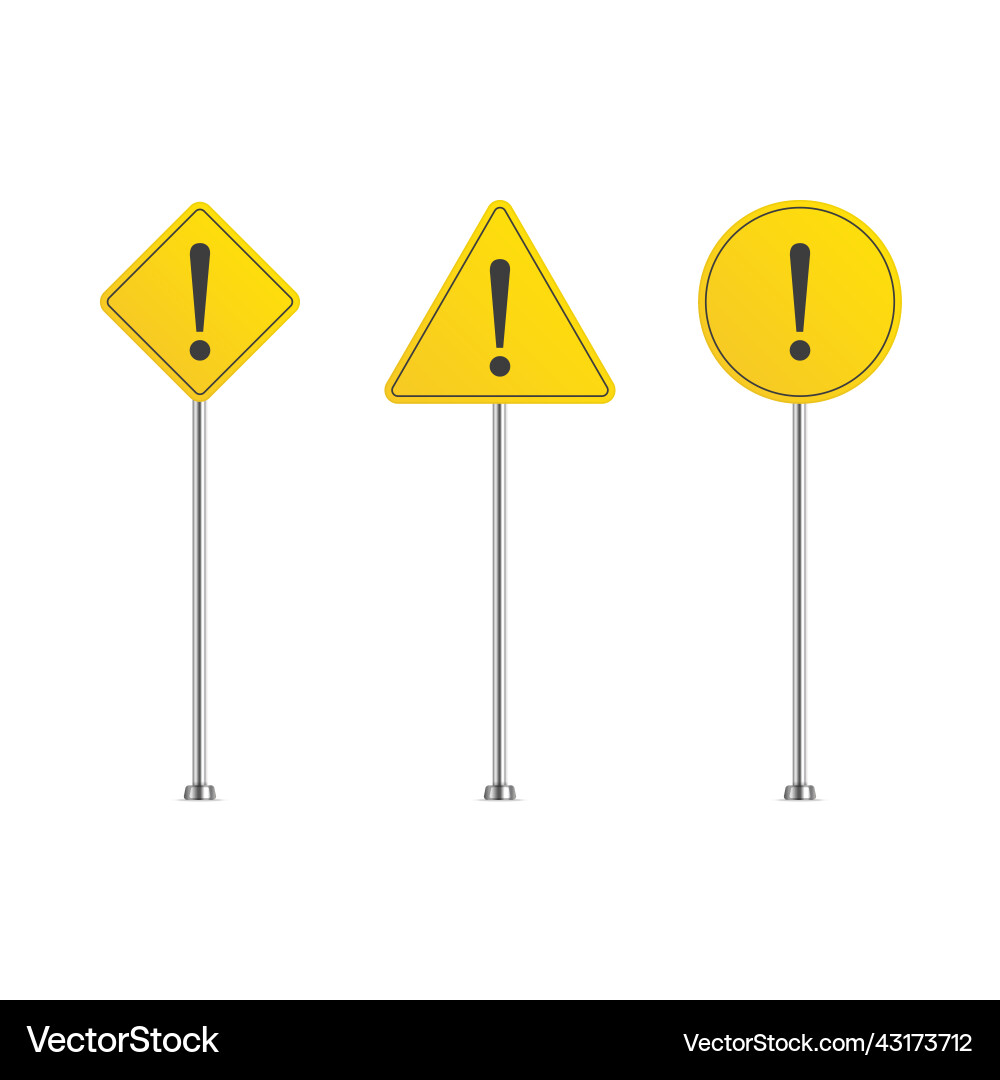 Set of caution icons Set of caution icons Vector Image
