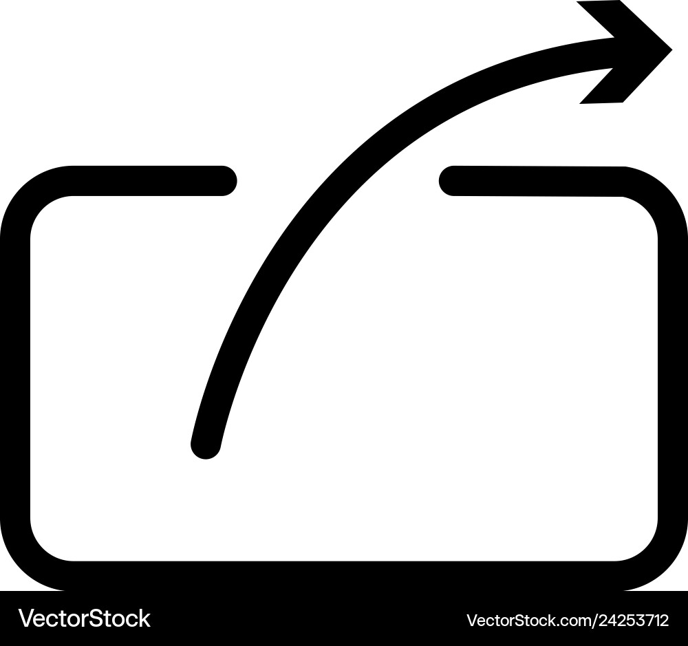 Share or export with arrow line art icon for apps Share or export with arrow line art icon for apps vector image