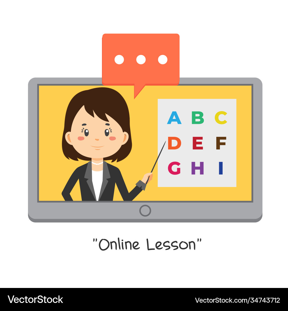 Stock teacher teach online lessons vector image